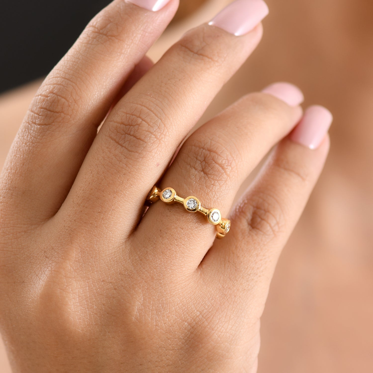 LUXURIANT DIAMOND - Lab Grown Diamant SI-GH Ring 925 Silber 750 Gelbgold vermeil (Größe 17.00) ca. 1.03 ct