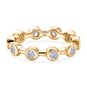 LUXURIANT DIAMOND - Lab Grown Diamant SI-GH Ring 925 Silber 750 Gelbgold vermeil (Größe 17.00) ca. 1.03 ct