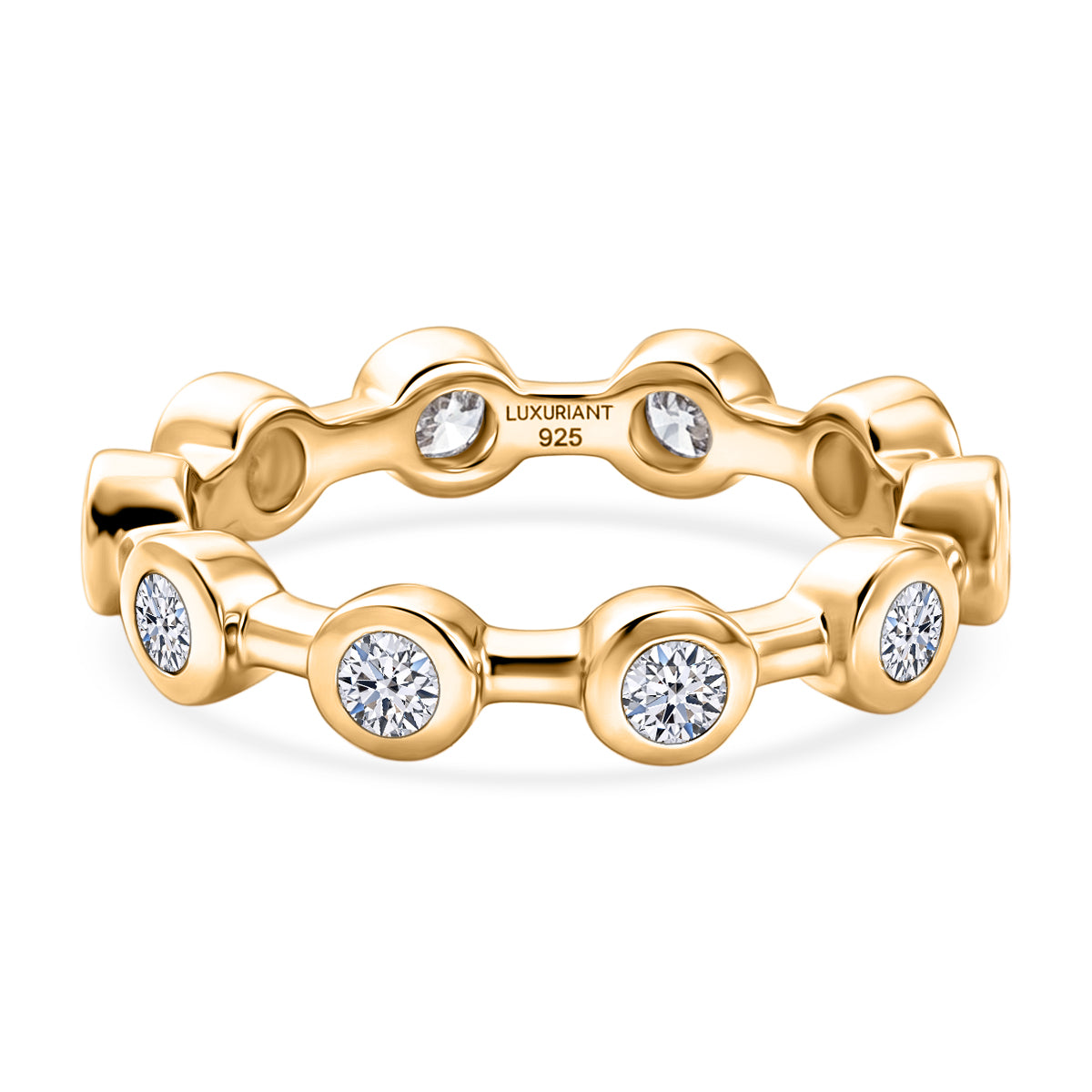 LUXURIANT DIAMOND - Lab Grown Diamant SI-GH Ring 925 Silber 750 Gelbgold vermeil (Größe 19.00) ca. 1.13 ct