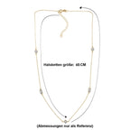 LUXURIANT SGL zertifizierte SI-GH Labor Diamant 45+5cm Halskette, 925 Silber Gelbgold Vermeil - 0,50 ct.