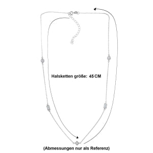 LUXURIANT SGL zertifizierte SI-GH Labor Diamant 45+5cm Halskette, 925 Silber rhodiniert - 0.50 ct