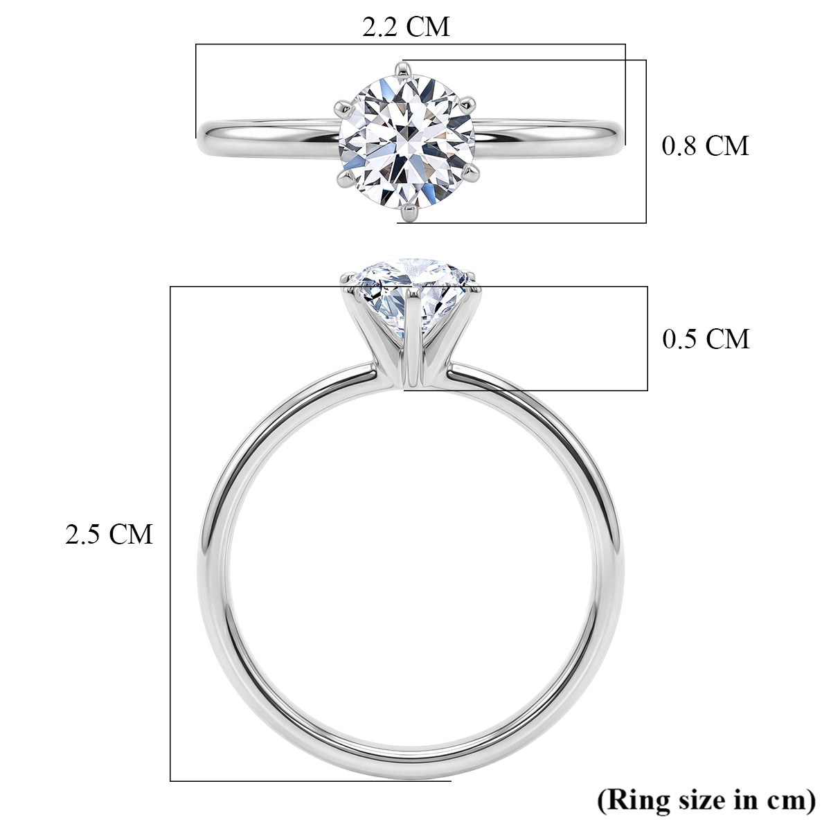 LUXURIANT DIAMOND - Lab Grown Diamant VS-EF SGL zertifiziert Ring 950 Platin (Größe 17.00) ca. 1.00 ct