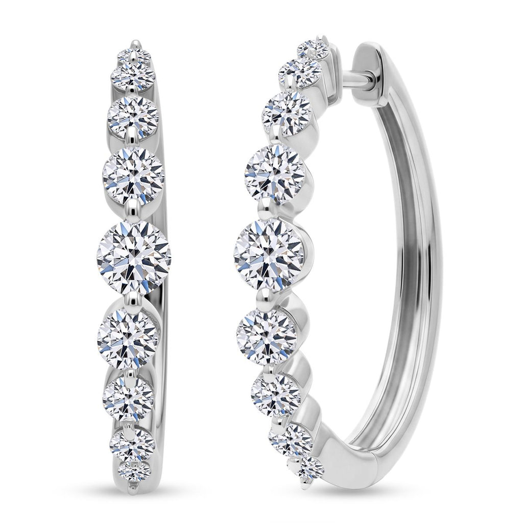 LUXURIANT DIAMOND - Lab Grown Diamant SI-GH Ohrringe 925 Silber 750 Gelbgold vermeil ca. 1.05 ct