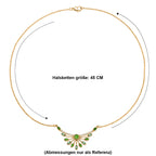EVER TRUE AA Kagem Sambischer Smaragd, Weißer Zirkon Halskette ca. 45 cm Reine Bronze ca. 0.75 ct