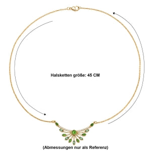 EVER TRUE AA Kagem Sambischer Smaragd, Weißer Zirkon Halskette ca. 45 cm Reine Bronze ca. 0.75 ct