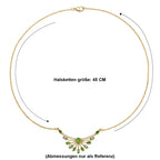 EVER TRUE AA Kagem Sambischer Smaragd, Weißer Zirkon Halskette ca. 45 cm Reine Bronze ca. 0.75 ct