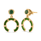 D'Joy AAA Kagem Sambischer Smaragd Ohrringe 925 Silber 750 Gelbgold vermeil ca. 0.93 ct