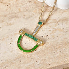 D'Joy AAA Kagem Sambischer Smaragd Halskette ca. 50 cm 925 Silber 750 Gelbgold vermeil ca. 0.59 ct