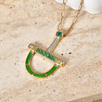 D'Joy AAA Kagem Sambischer Smaragd Halskette ca. 50 cm 925 Silber 750 Gelbgold vermeil ca. 0.59 ct