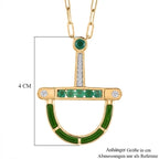D'Joy AAA Kagem Sambischer Smaragd Halskette ca. 50 cm 925 Silber 750 Gelbgold vermeil ca. 0.59 ct