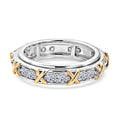 LUXURIANT DIAMOND - Lab Grown Diamant SGL zertifiziert SI-GH Ring 925 Silber Rhodiniert und 750 Gelbgold Vermeil (Größe 17.00) ca. 1.00 ct