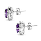 D'Joy AA Amethyst, Moissanit AGI zertifiziert Ohrringe 925 Silber Rhodiniert ca. 3,62 ct.