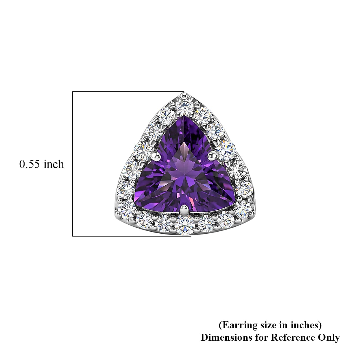 D'Joy AA Amethyst, Moissanit AGI zertifiziert Ohrringe 925 Silber Rhodiniert ca. 3,62 ct.