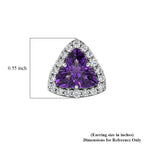 D'Joy AA Amethyst, Moissanit AGI zertifiziert Ohrringe 925 Silber Rhodiniert ca. 3,62 ct.