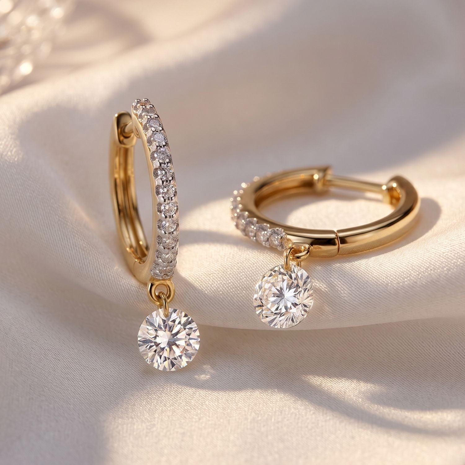LUXURIANT DIAMOND - Lab Grown Diamant VS-GH Ohrringe 925 Silber 750 Gelbgold vermeil ca. 1,00 ct.