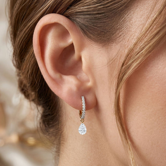LUXURIANT DIAMOND -  Lab Grown Diamant VS-GH Ohrringe 925 Silber 750 Gelbgold vermeil ca. 1.00 ct