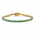 D'Joy AAA Kagem Sambischer Smaragd Armband ca. 20 cm 925 Silber 750 Gelbgold vermeil ca. 7,29 ct.