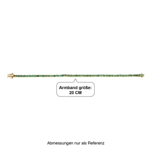D'Joy AAA Kagem Sambischer Smaragd Armband ca. 20 cm 925 Silber 750 Gelbgold vermeil ca. 7,29 ct.