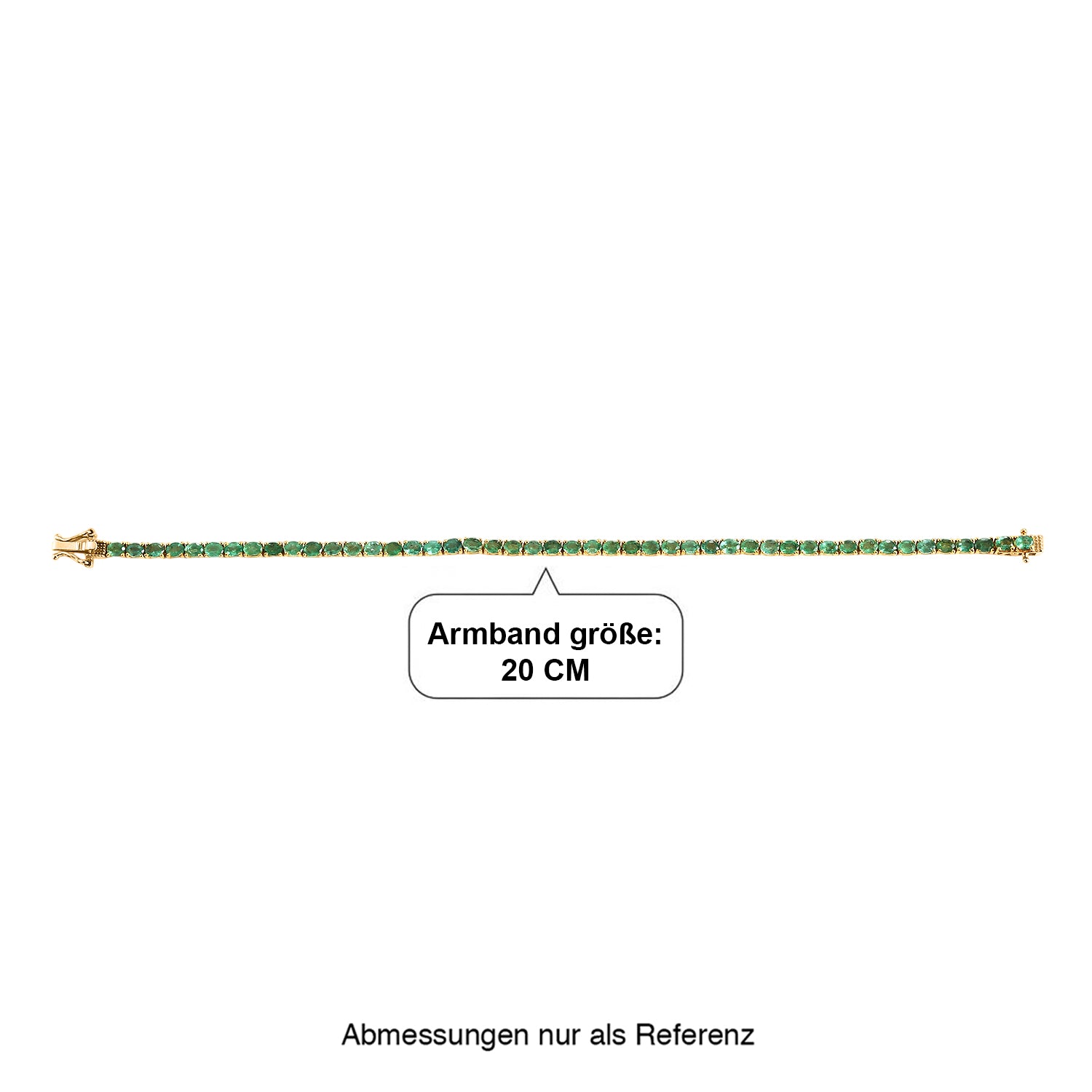 D'Joy AAA Kagem Sambischer Smaragd Armband ca. 20 cm 925 Silber 750 Gelbgold vermeil ca. 7,29 ct.