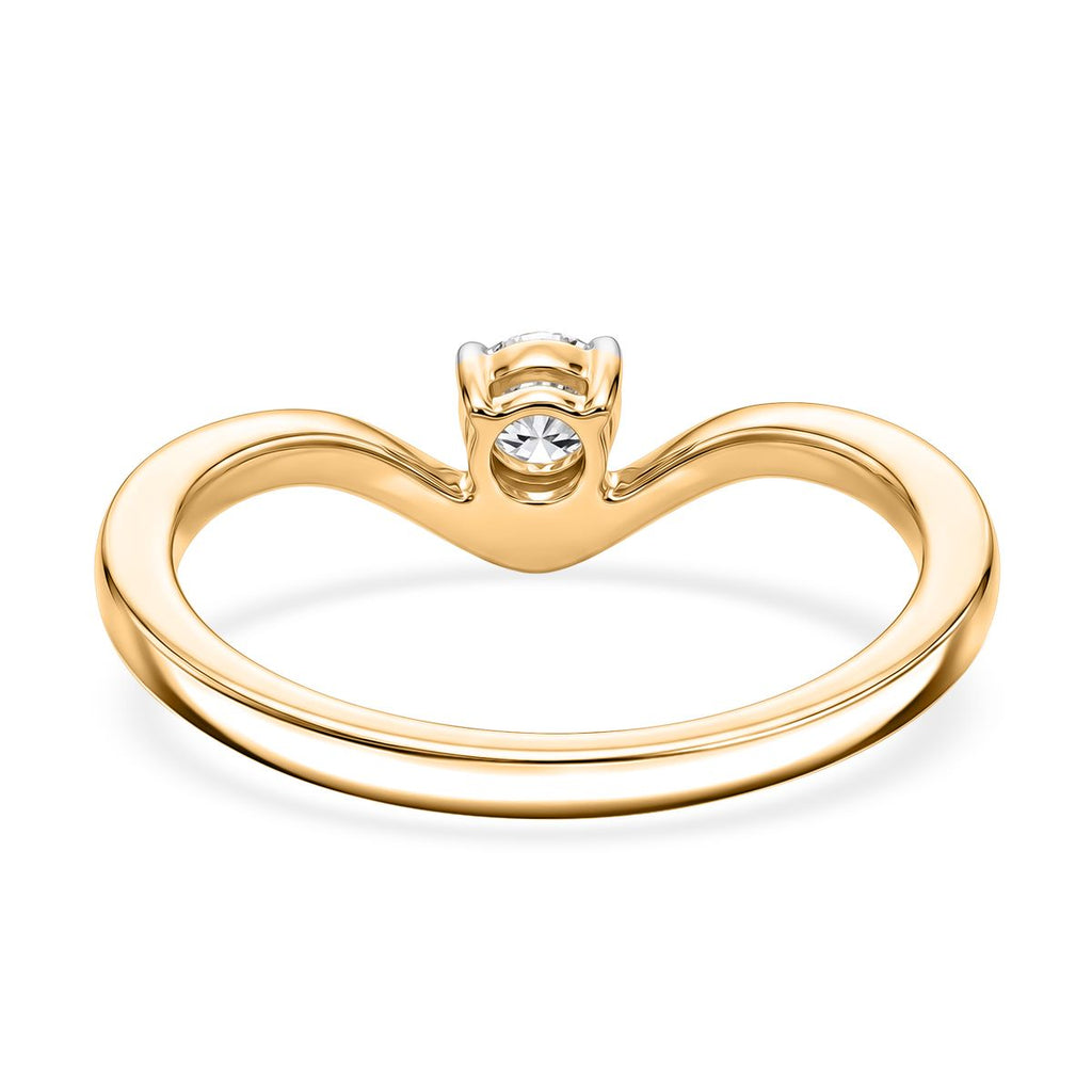 LUXURIANT DIAMOND - Lab Grown Diamant SI-GH Ring 925 Silber 750 Gelbgold vermeil (Größe 17.00) ca. 0.25 ct