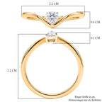 LUXURIANT DIAMOND - Lab Grown Diamant SI-GH Ring 925 Silber 750 Gelbgold vermeil (Größe 17.00) ca. 0.25 ct