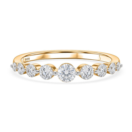 LUXURIANT DIAMOND - Lab Grown Diamant SI-GH SGL zertifiziert Ring 925 Silber 750 Gelbgold vermeil (Größe 20.00) ca. 0.50 ct