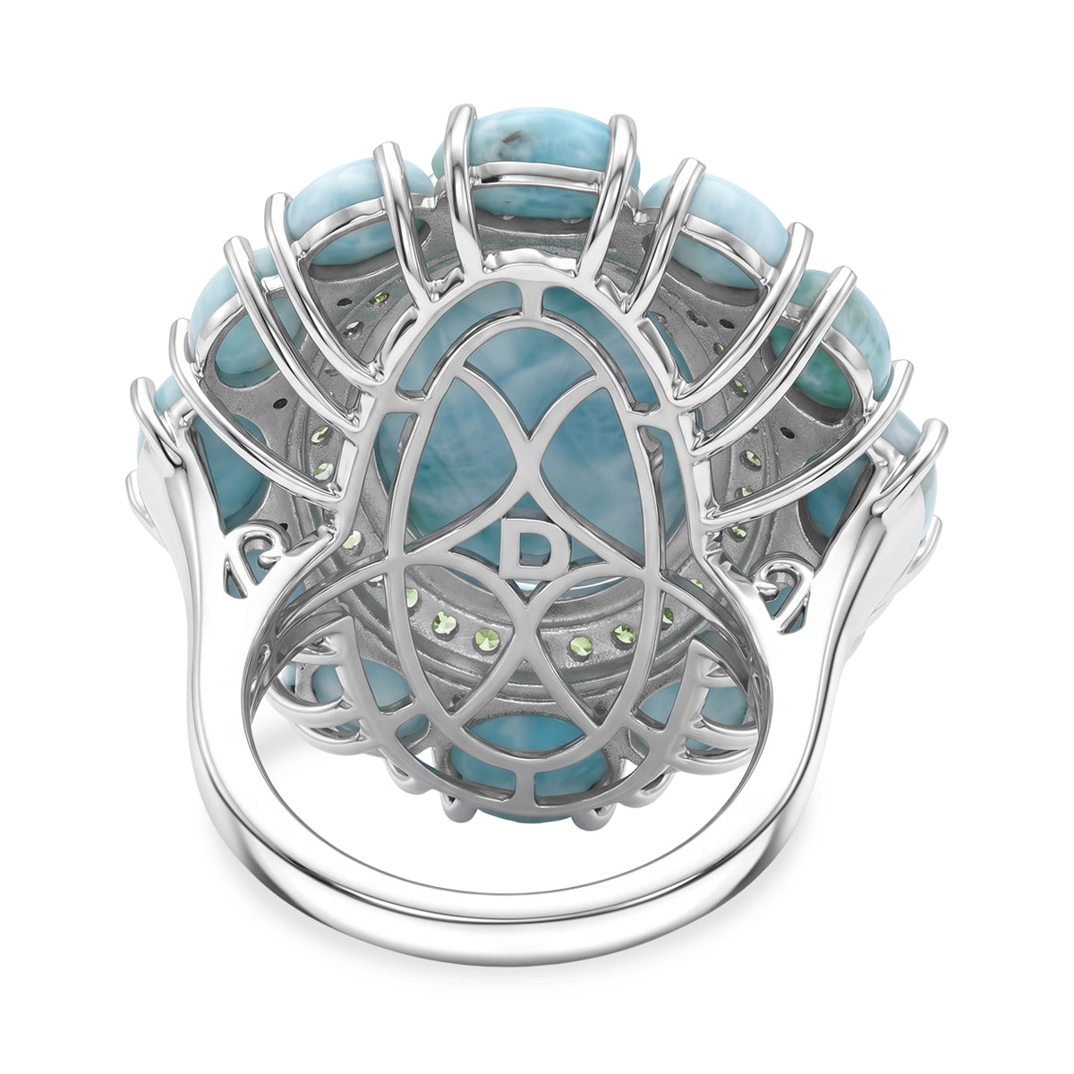 D'Joy Larimar Ring 925 Silber Rhodiniert (Größe 17.00) ca. 23,34 ct
