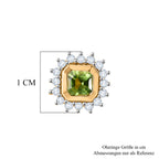 D'Joy AA Natürlicher Peridot, Weißer Zirkon Ohrringe 925 Silber Gold ca. 1.09 ct