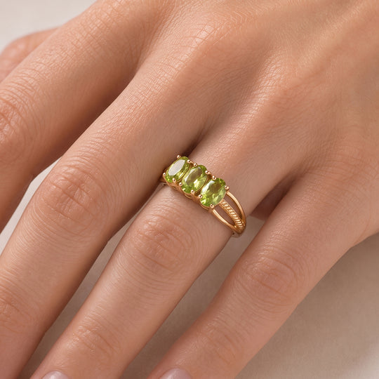 D'Joy Peridot Ring 925 Silber Gold (Größe 20.00) ca. 1,50 ct