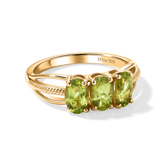 D'Joy Peridot Ring 925 Silber Gold (Größe 20.00) ca. 1,50 ct