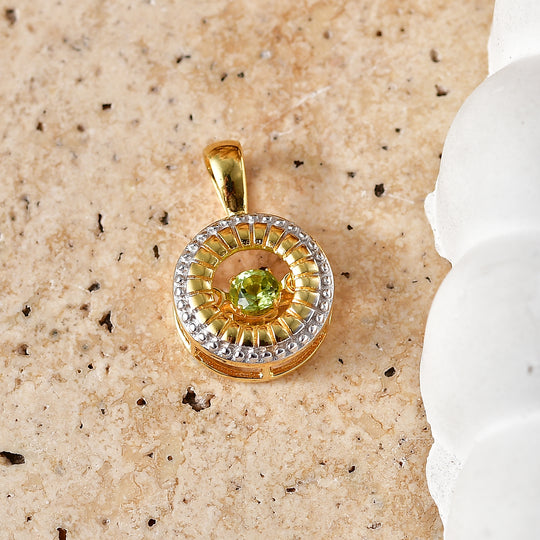D'Joy AA Natürlicher Peridot Anhänger 925 Silber Gold ca. 0.29 ct