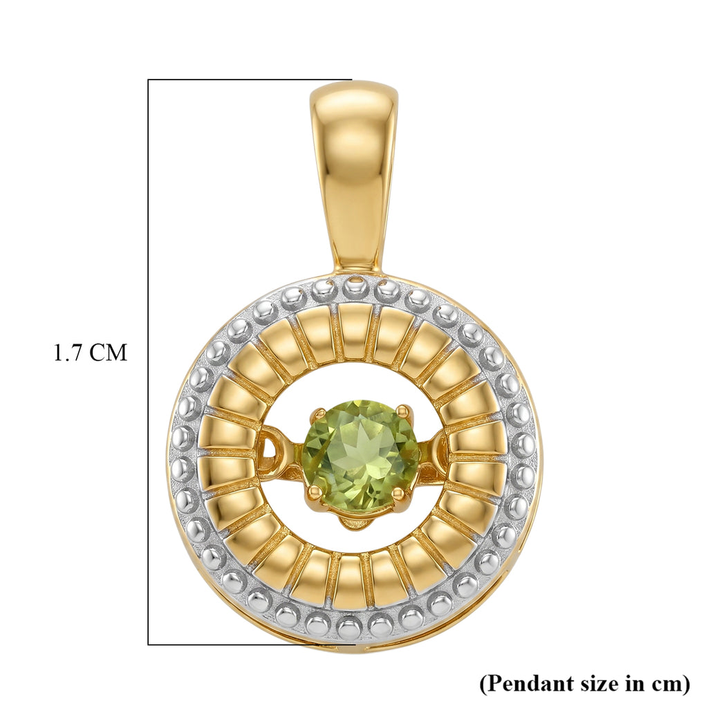 D'Joy AA Natürlicher Peridot Anhänger 925 Silber Gold ca. 0.29 ct
