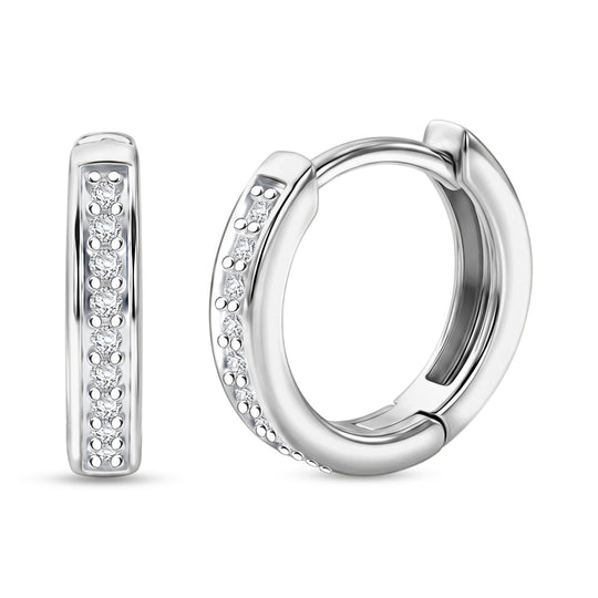 Moissanit Ohrringe 925 Silber 750 Rosévergoldet ca. 0.18 ct