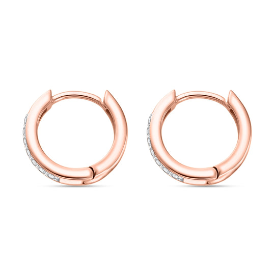 Moissanit Ohrringe 925 Silber 750 Rosévergoldet ca. 0.18 ct