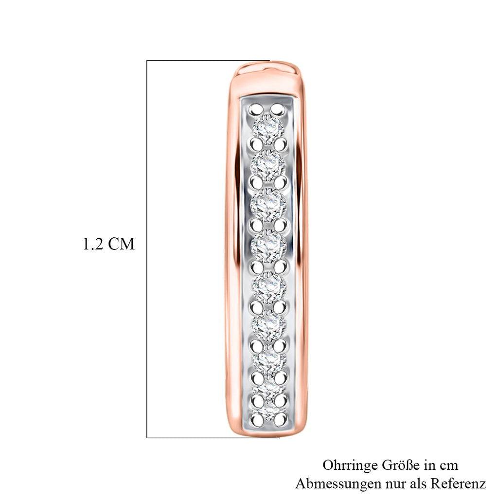 Moissanit Ohrringe 925 Silber Rhodiniert ca. 0.18 ct