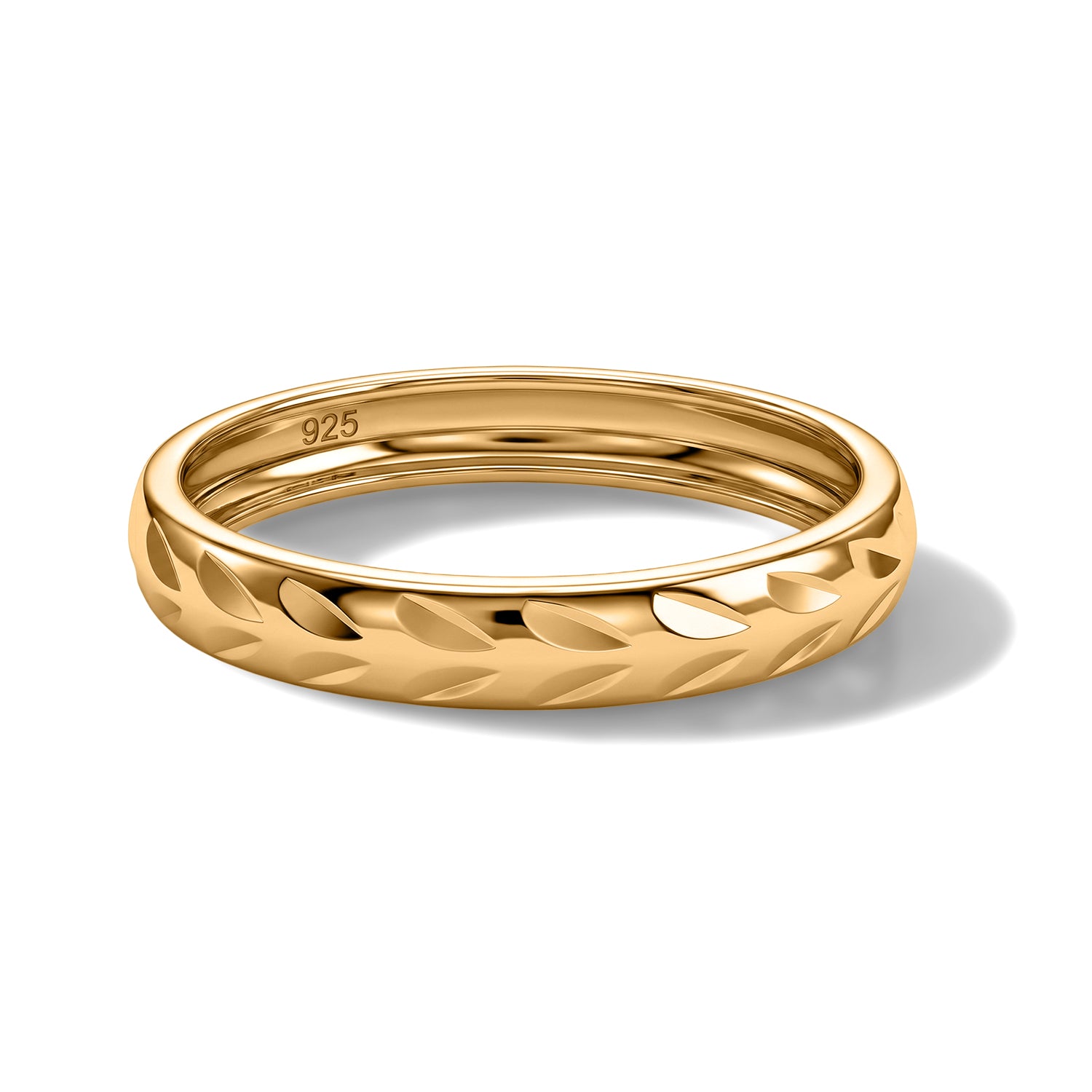 Designer Inspirierter Diamantschliff Ring, 925 Silber vergoldet, (Größe 16.00)