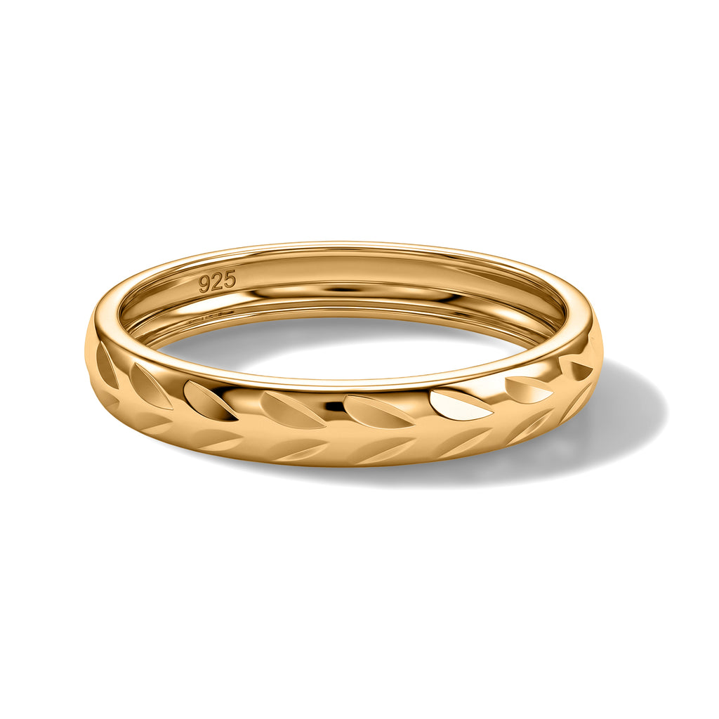 Designer Inspirierter Diamantschliff Ring, 925 Silber vergoldet, (Größe 21.00)
