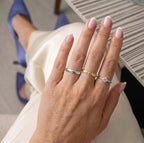 Designer Inspirierter Diamantschliff Ring, 925 Silber vergoldet, (Größe 21.00)