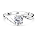 D'Joy Moissanit Ring 925 Silber Platiniert (Größe 21.00) ca. 0,79 ct