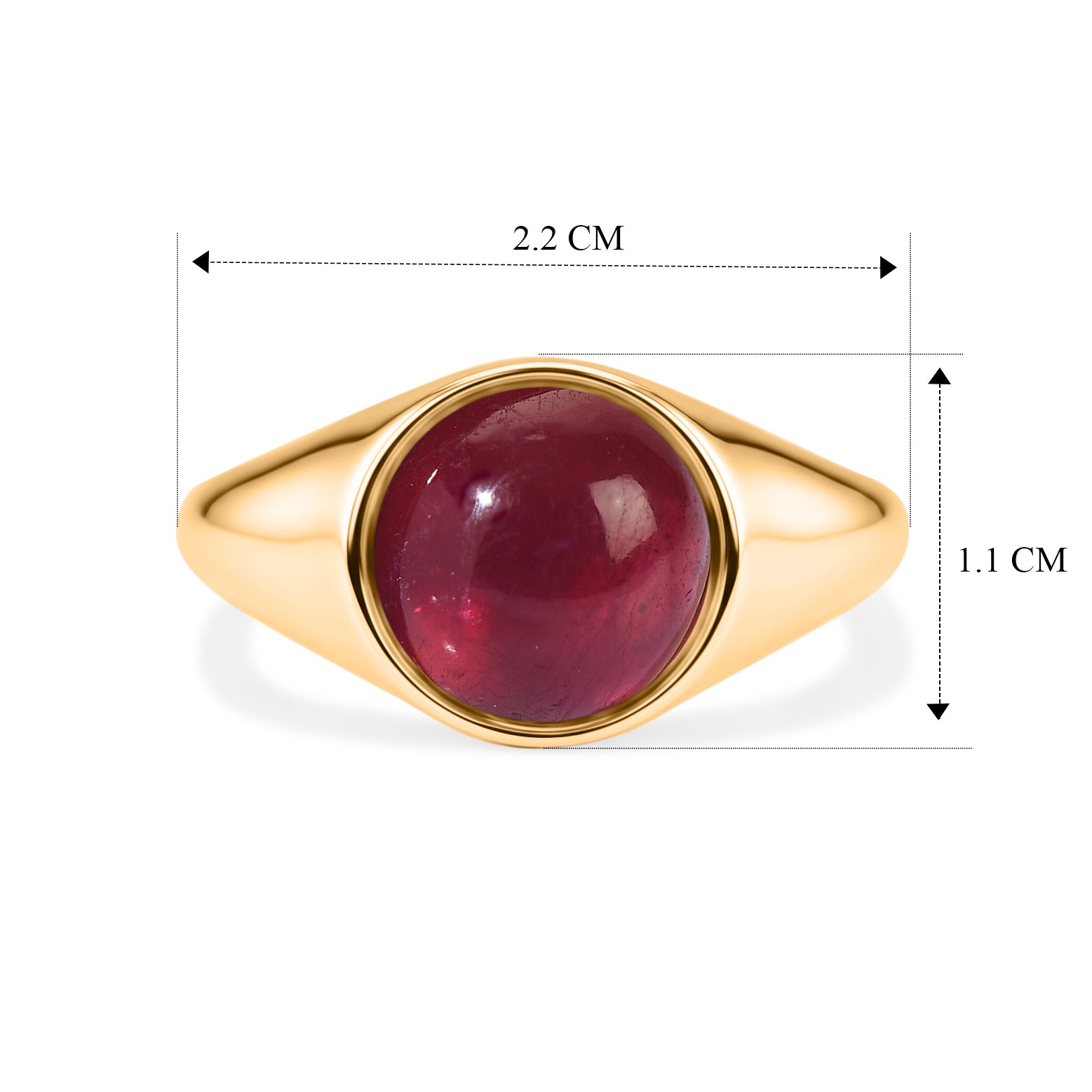 D'Joy AA Afrikanischer Rubin (Fissure gefüllt) Ring 925 Silber 750 Gelbgold vermeil (Größe 17.00) ca. 3,61 ct