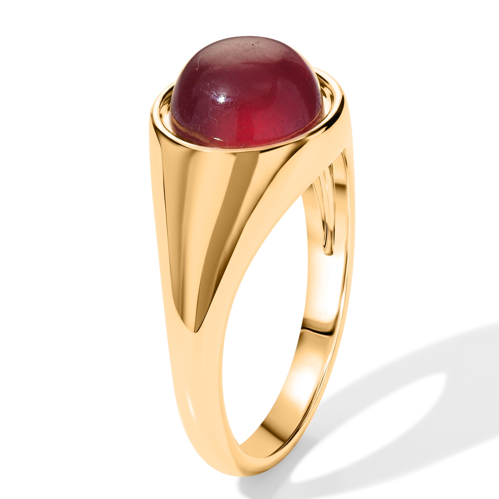 D'Joy AA Afrikanischer Rubin (Fissure gefüllt) Ring 925 Silber 750 Gelbgold vermeil (Größe 17.00) ca. 3,61 ct