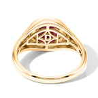 D'Joy AA Afrikanischer Rubin (Fissure gefüllt) Ring 925 Silber 750 Gelbgold vermeil (Größe 17.00) ca. 3,61 ct