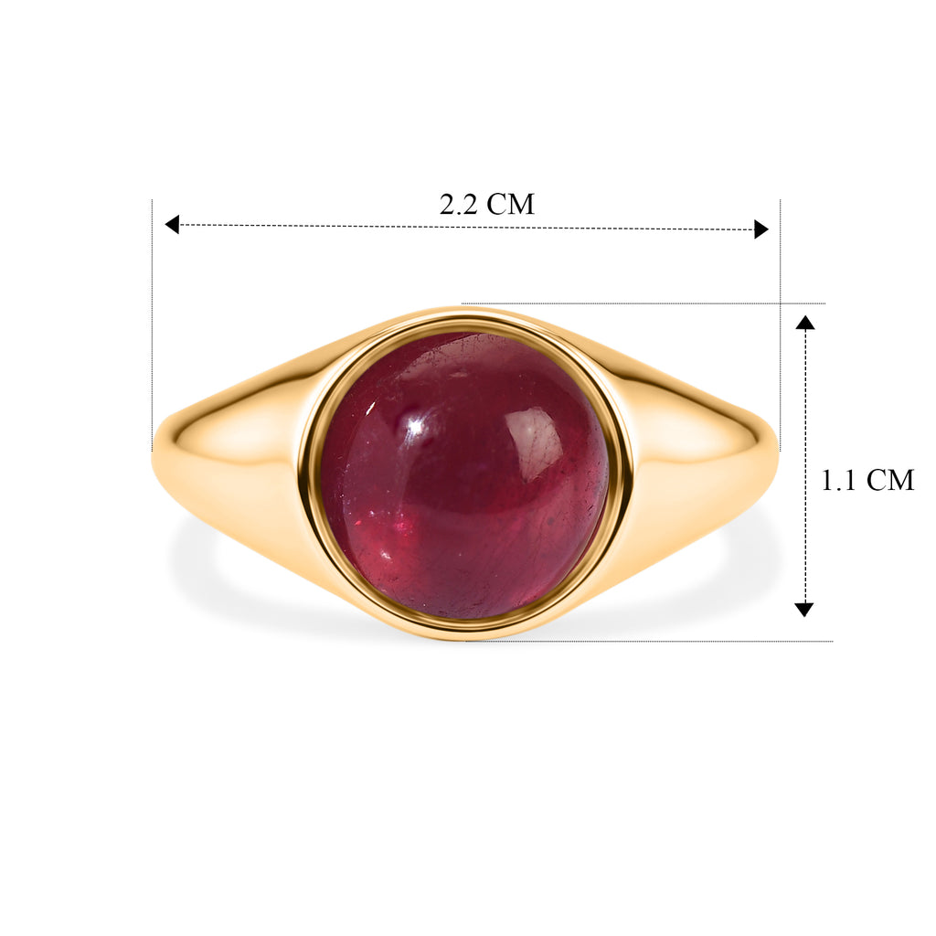 D'Joy AA Afrikanischer Rubin (Fissure gefüllt) Ring 925 Silber 750 Gelbgold vermeil (Größe 17.00) ca. 3,61 ct