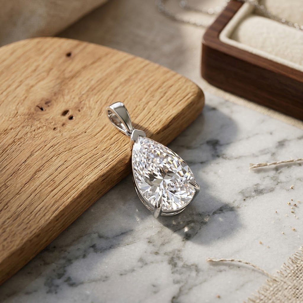 LUXURIANT DIAMOND - Lab Grown Diamant IGI zertifiziert VS-G Anhänger 925 Silber Rhodiniert ca. 10.03 ct