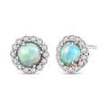 D'Joy AA Natürlicher, äthiopischer Welo Opal, Moissanit Ohrringe 925 Silber Rhodiniert ca. 3,68 ct.