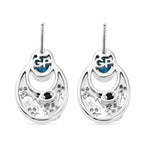 GP - Sleeping Beauty Türkis, Kanchanaburi Blauer Saphir Ohrringe 925 Silber Rhodiniert und 750 Gelbgold Vermeil ca. 1.36 ct