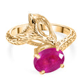 GP - Ilakaka Rosa Saphir (Fissure gefüllt), Kanchanaburi Blauer Saphir Ring 925 Silber 750 Vergoldet (Größe 20.00) ca. 2,81 ct