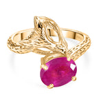 GP - Ilakaka Rosa Saphir (Fissure gefüllt), Kanchanaburi Blauer Saphir Ring 925 Silber 750 Vergoldet (Größe 20.00) ca. 2,81 ct