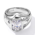 Weißer Zirkonia Ring Nickelfreies Messing Rhodiniert (Größe 16.00)