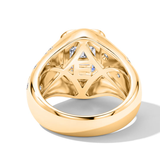 Weißer Zirkonia Ring Nickelfreies Messing Vergoldet (Größe 20.00)